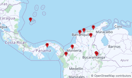 Mapa de Costa Caribe