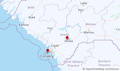 Mapa de Kindia