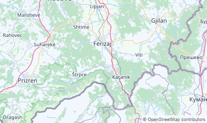 Mapa de Ferizaj