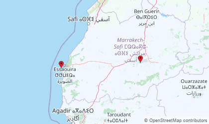 Mapa de Marrakech-Tensift-Al Haouz