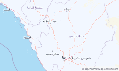 Mapa de Mintaqat 'Asir