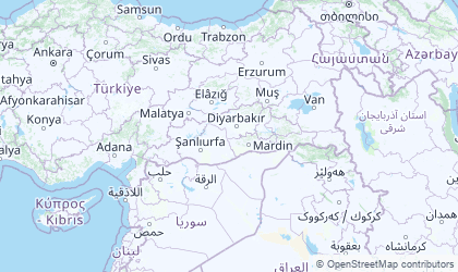 Mapa de Anatolia suroriental