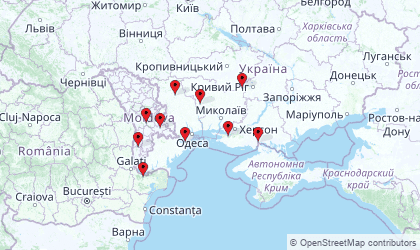 Mapa de Ucrania Sur