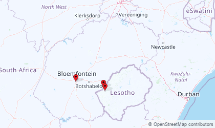 Mapa de Orange Free State