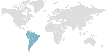 Mapa de los países miembros: CAN - Comunidad Andina