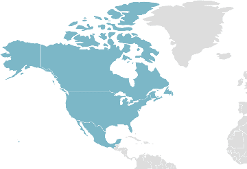 Mapa de los países miembros: TLCAN - Tratado de Libre Comercio de América del Norte