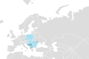 Mapa de los países miembros: CEFTA - Tratado de Libre Comercio de Europa Central