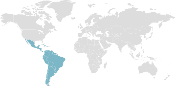 Mapa de los países miembros: CELAC - Comunidad de Estados Latinoamericanos y Caribeños