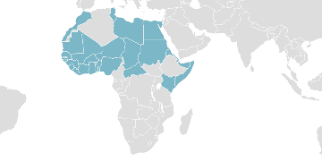 Mapa de los países miembros: COMESSA - Comunidad de los Estados Sahel-Saharianos
