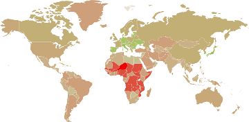 Edad promedio por país