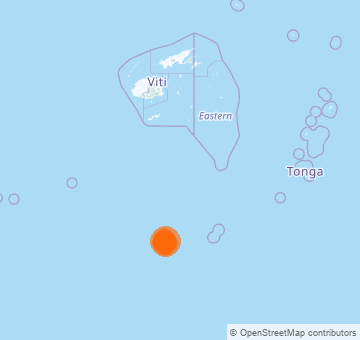 Terremotos recientes en las Fiyi