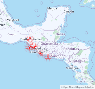 Terremotos recientes en Guatemala