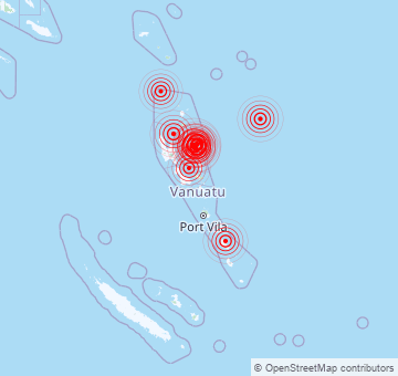 Terremotos recientes en Vanuatu