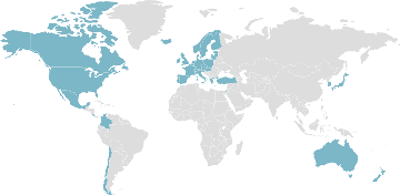 Mapa de los países miembros: OCDE