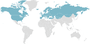Mapa de los países miembros: OSCE