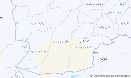 Mapa de Afganistán Suroeste