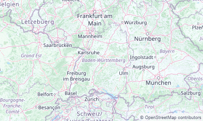 Mapa de Baden-Wurttemberg