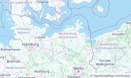 Mapa de Mecklemburgo-Pomerania Occ.
