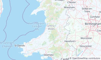 Mapa de Wales