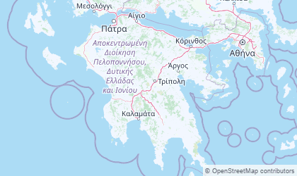 Mapa de Peloponnese