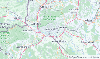 Mapa de Grad Zagreb