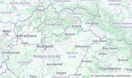 Mapa de Norte de Hungría