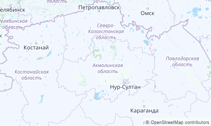 Mapa de Aqmola