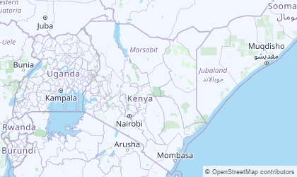 Mapa de Kenia Oriental