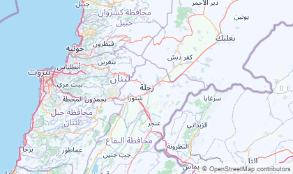Mapa de Béqaa