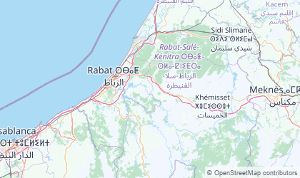 Mapa de Rabat-Salé-Zemmour-Zaër