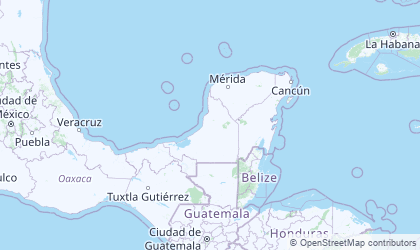 Mapa de Yucatán Peninsula