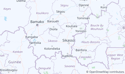 Mapa de Sikasso