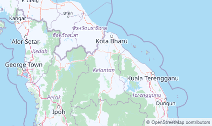 Mapa de Kelantan