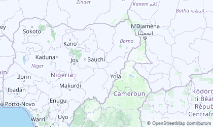 Mapa de Nigeria Noreste