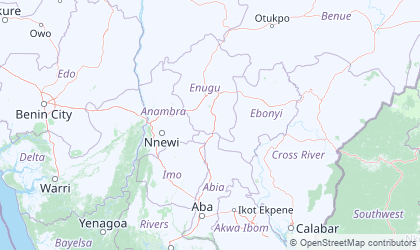 Mapa de Nigeria Sureste