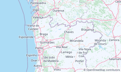 Mapa de Portugal Norte
