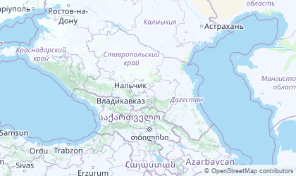 Mapa de Cáucaso Norte