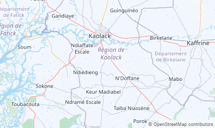 Mapa de Kaolack