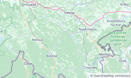 Mapa de Jugovzhodna Slovenija