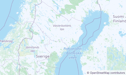 Mapa de Norte de Suecia