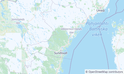 Mapa de Västernorrland