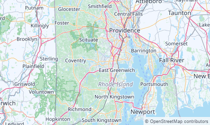 Mapa de Rhode Island