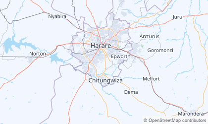 Mapa de Harare