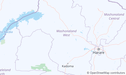 Mapa de Mashonaland West