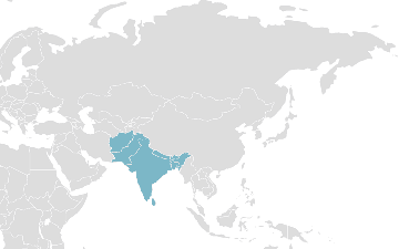 Mapa de los países miembros: SAARC - Comunidad económica del sur de Asia