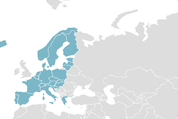 Mapa de los países miembros: Países Schengen