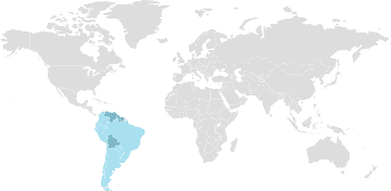 Mapa de los países miembros: UNASUR - Unión de Naciones Suramericanas